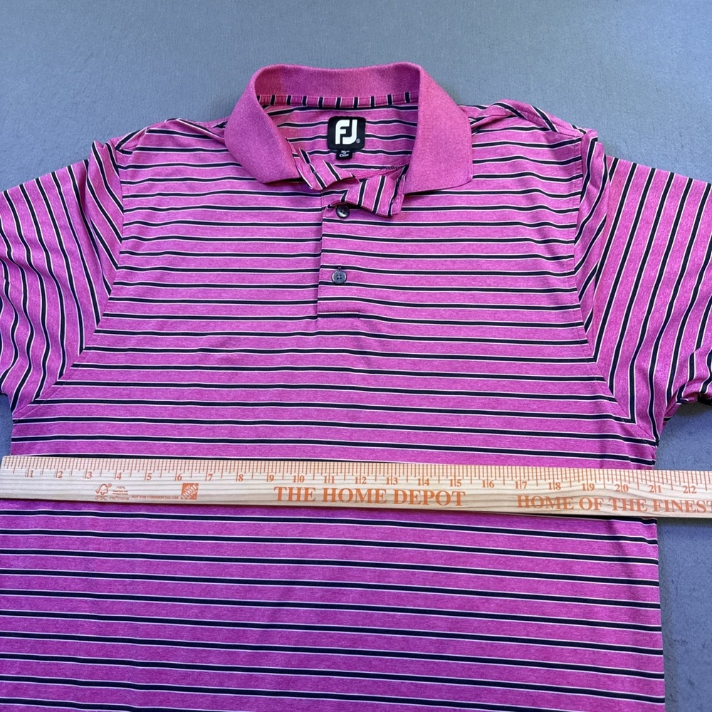 FootJoy SHIRT MENS SMALL PINK STRIPE Performance Golf Polo - Picture 5 of 7